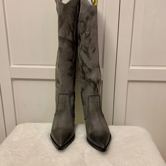 DIESEL ‘D-WEST HB' Gray Wedge Boots Size US7/EU37 DIESEL Leather - Picture 7 of 16